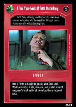 I Find Your Lack Of Faith Disturbing