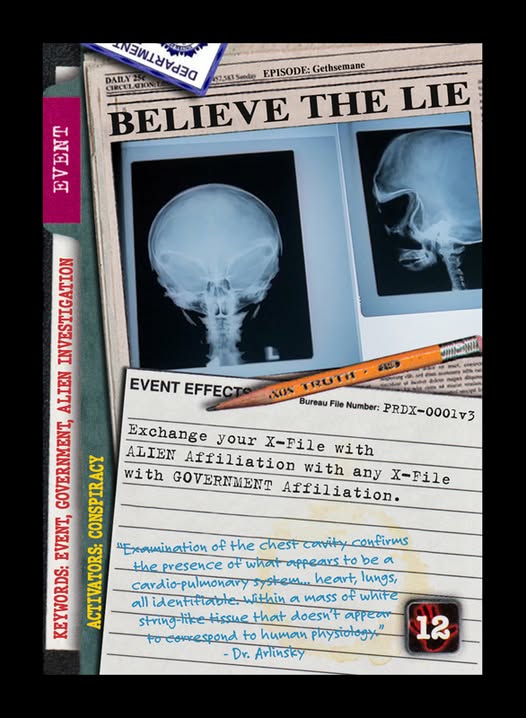 BELIEVE THE LIE — Alternate design (printed Bureau File Number PRDX-0001v3)