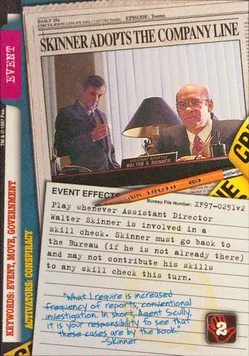 SKINNER ADOPTS THE COMPANY LINE